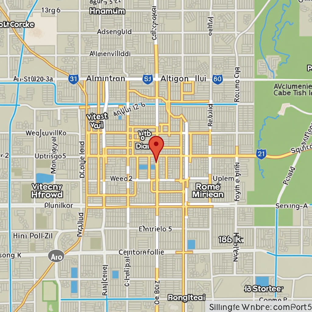 Map showing Village At St Ives Homeowners location at 5915 St Ives Ct, Arlington, TX 76017 with surrounding streets, landmarks, and neighborhood context in the Arlington area